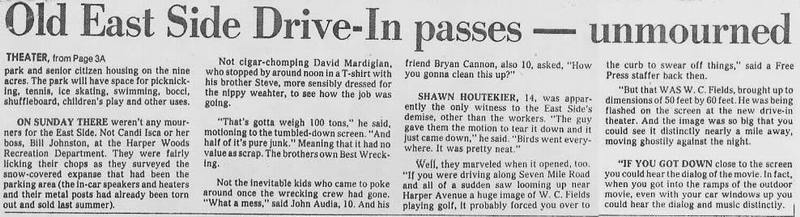 East Side Drive-In Theatre - Old Article (newer photo)